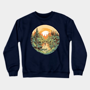 Boating Adventure in the Woods Crewneck Sweatshirt